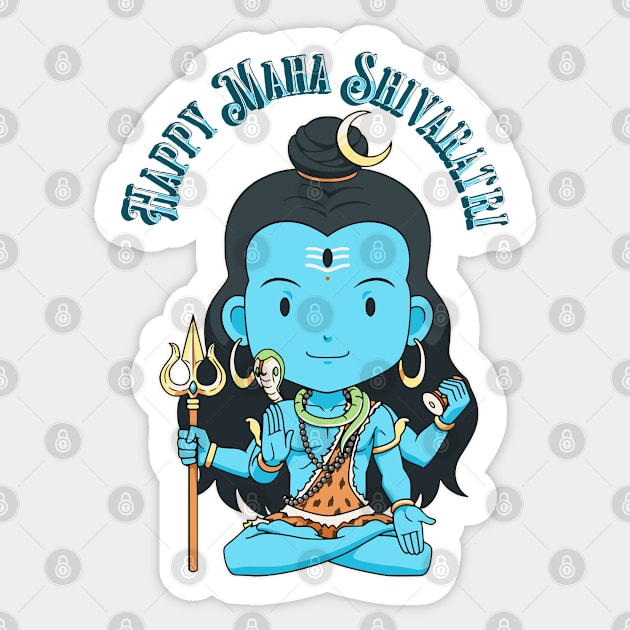 Lord Shiva in Lotus Pose Sticker by HolidayBug